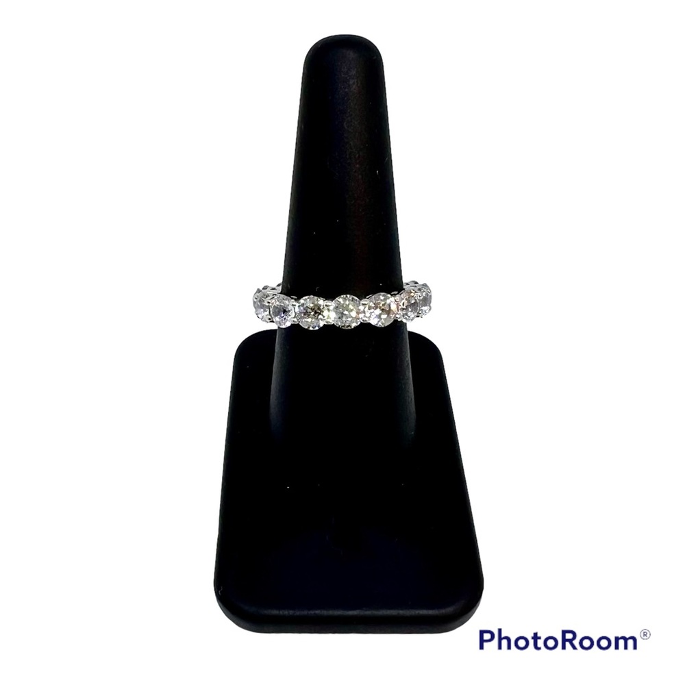 Diamonique x Amy Stran Clear Band Ring, Platinum Clad